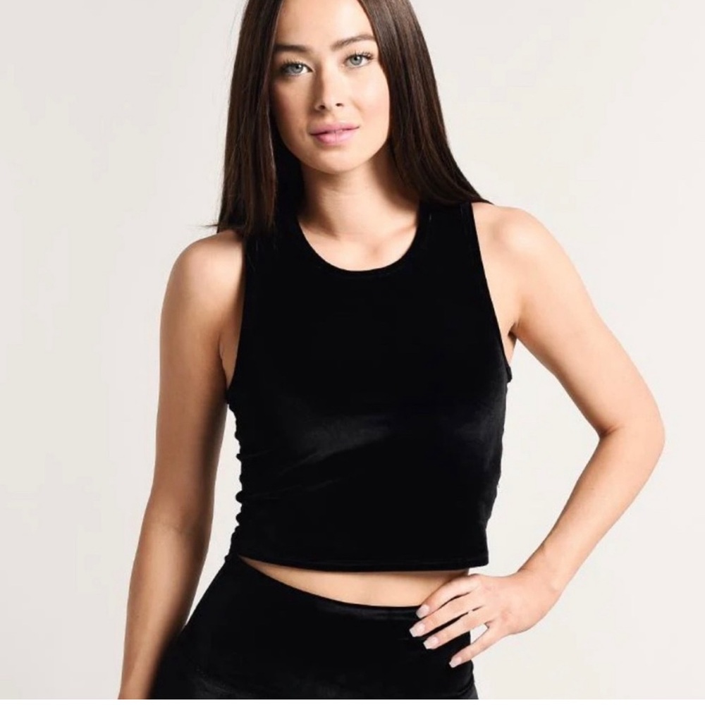 Beyond Yoga Black Velvet Crop Tank Top